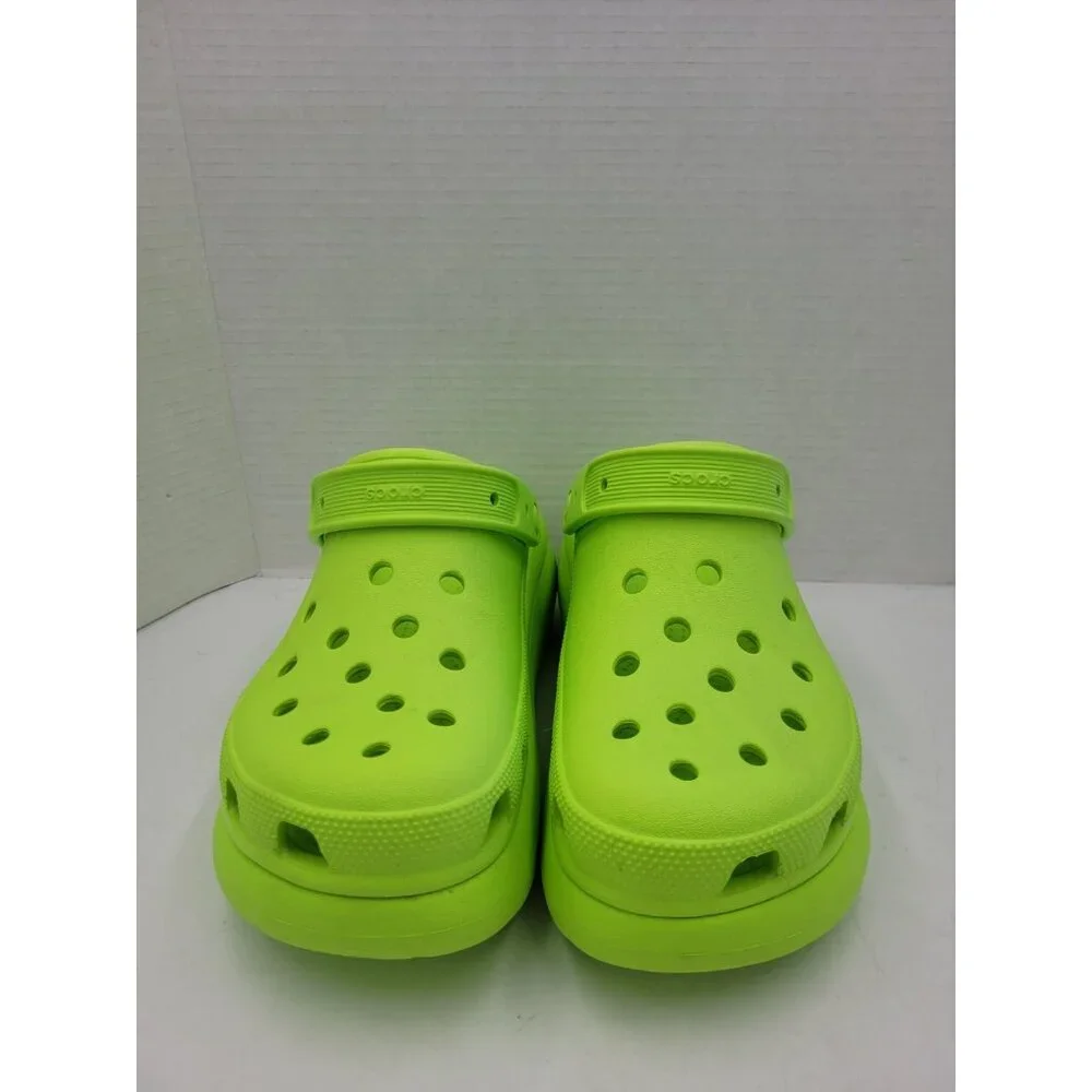 CROCS Classic Platform Clog in Neon Green - Picture 7 of 11